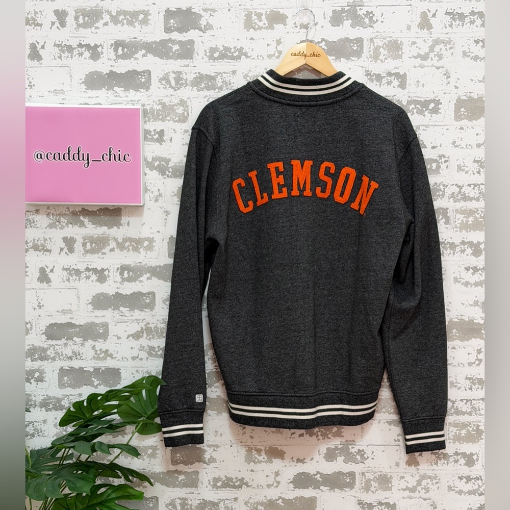 Tailgate Clothing Company Clemson Retro Varsity Jacket Dark Gray Size L NWT RARE - Picture 4 of 9